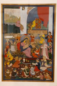Nationaal museum van India, Delhi, miniatuur die de Maagd Maria toont die Jezus de borst geeft, India door Unknown
